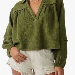 Free People Yucca Double Cloth Top